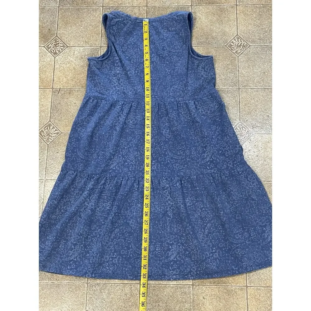 Frye Dress Bandana Blue Sleeveless Dress Cotton Women’s Size Medium Pockets